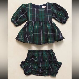 Ivy City Co Baby Connie Dress Set - Navy Plaid